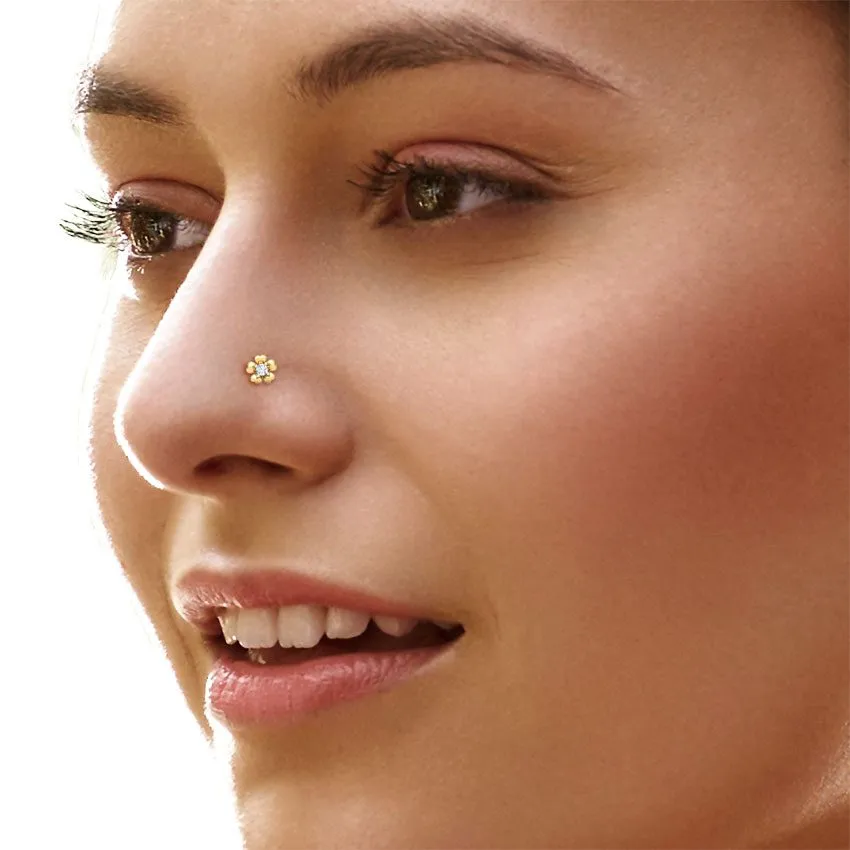 Top 5 Chic Caratlane Nose Studs And Rings 4 bhavya bloom nose pin