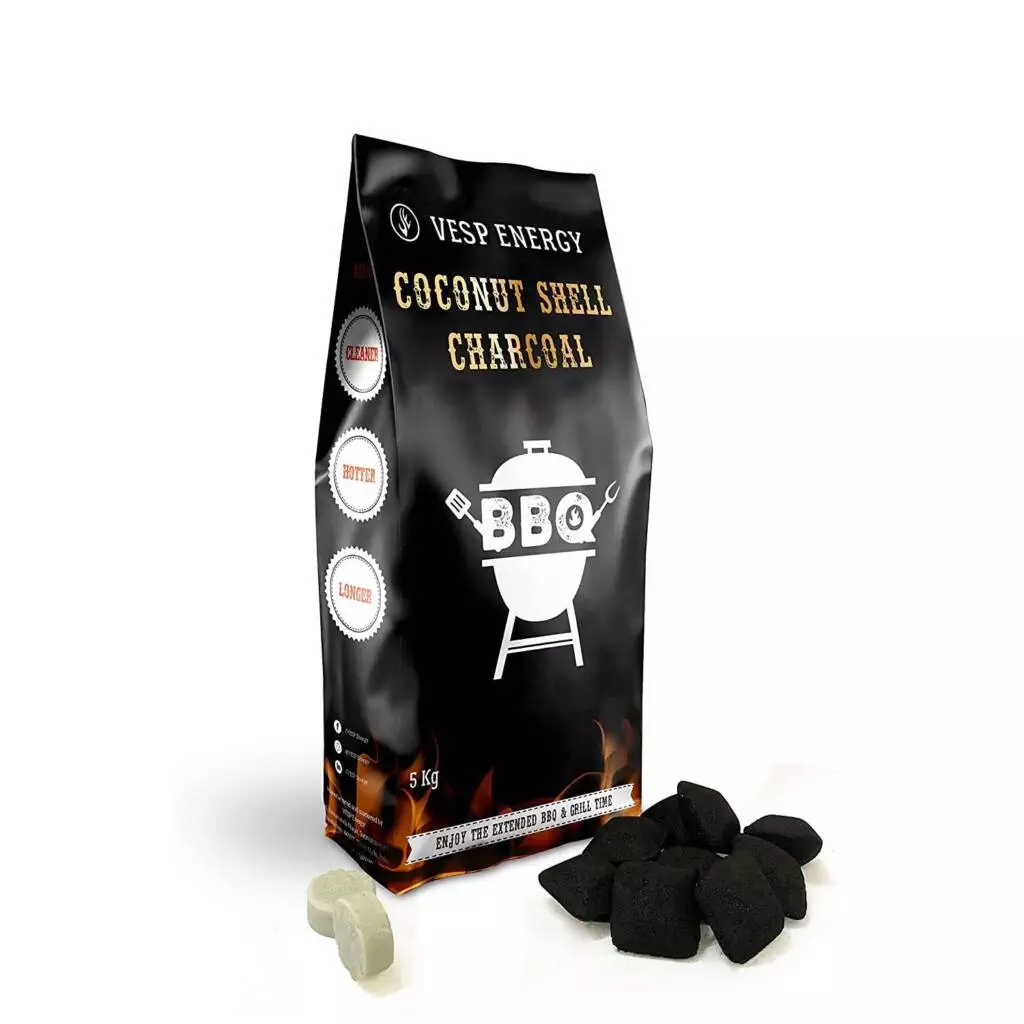VESP ENERGY Charcoal Briquettes for Barbecue with Fire Starter Cube for Ignition 26